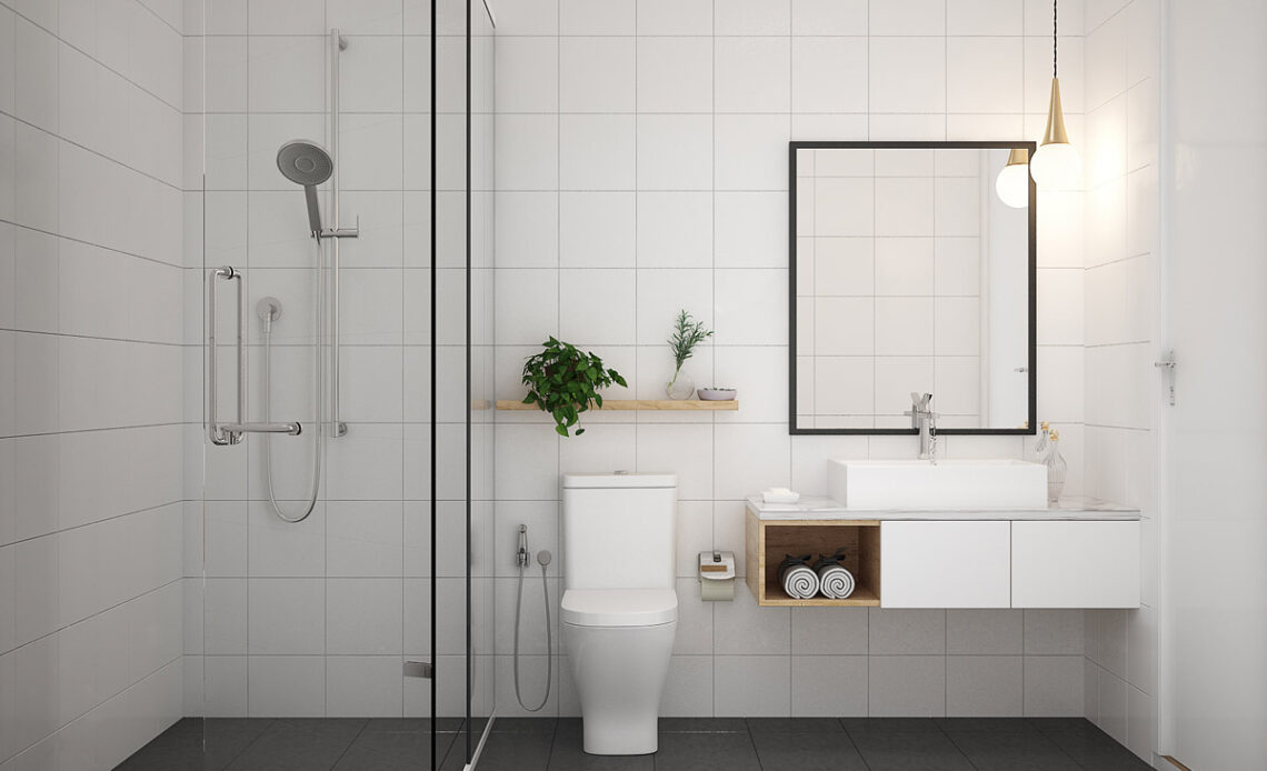 projekt minimalistycznej łazienki